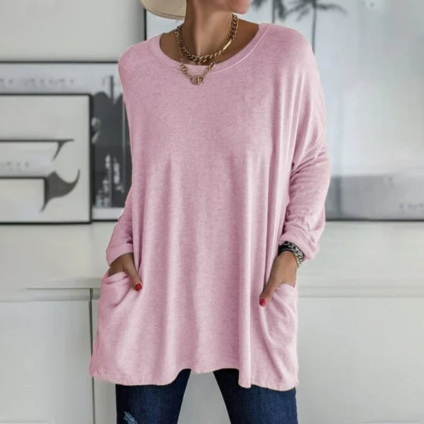 Lydia – Soft Knit Longline Pocket Top