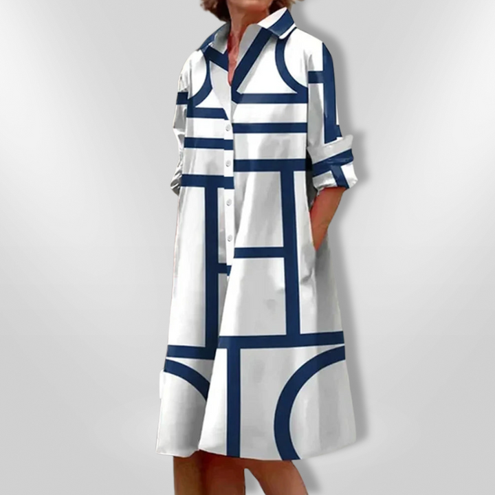 Arlena-Graphic Shirt Dress