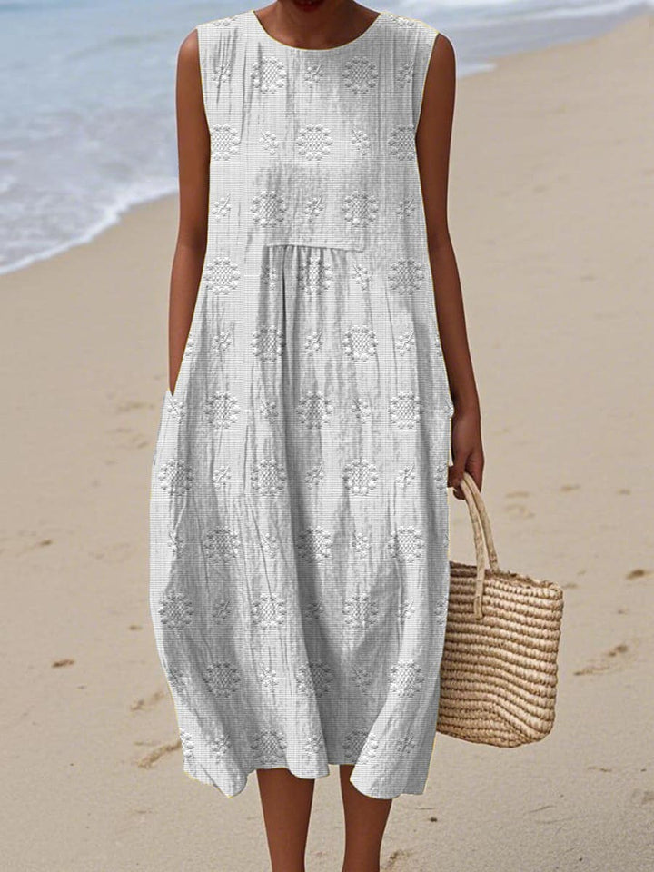 Lila - Embroidered Seaside Midi Dress