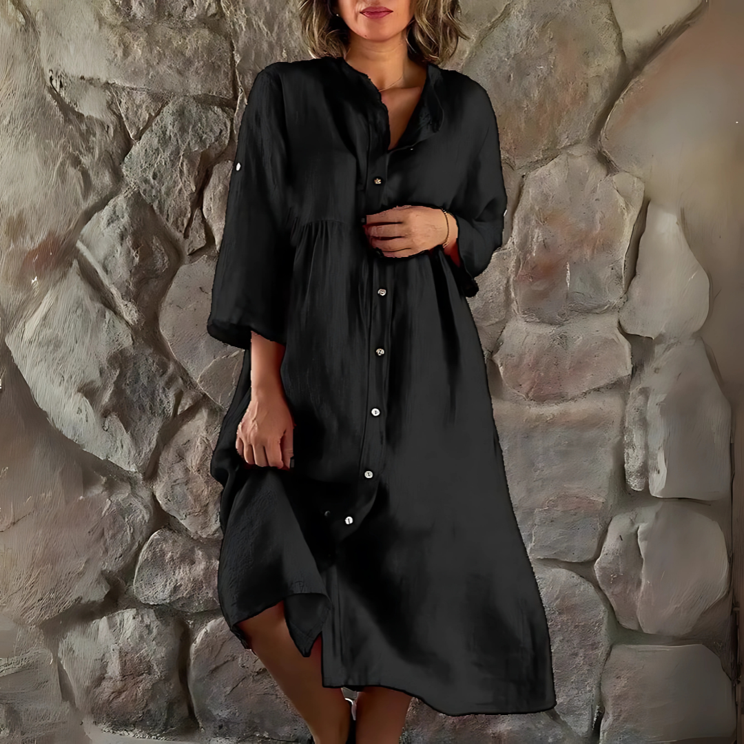 Mira - Oversized Button-Up Shirt Dress