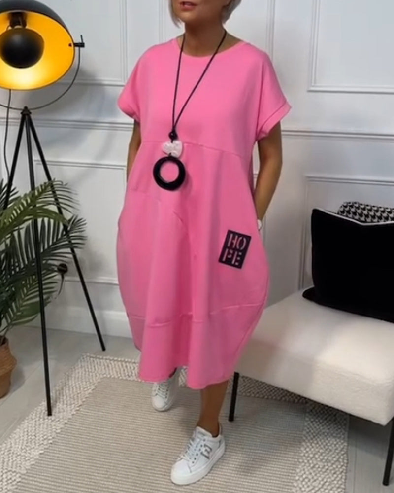 Nova-Relaxed Pocket T-Shirt Dress