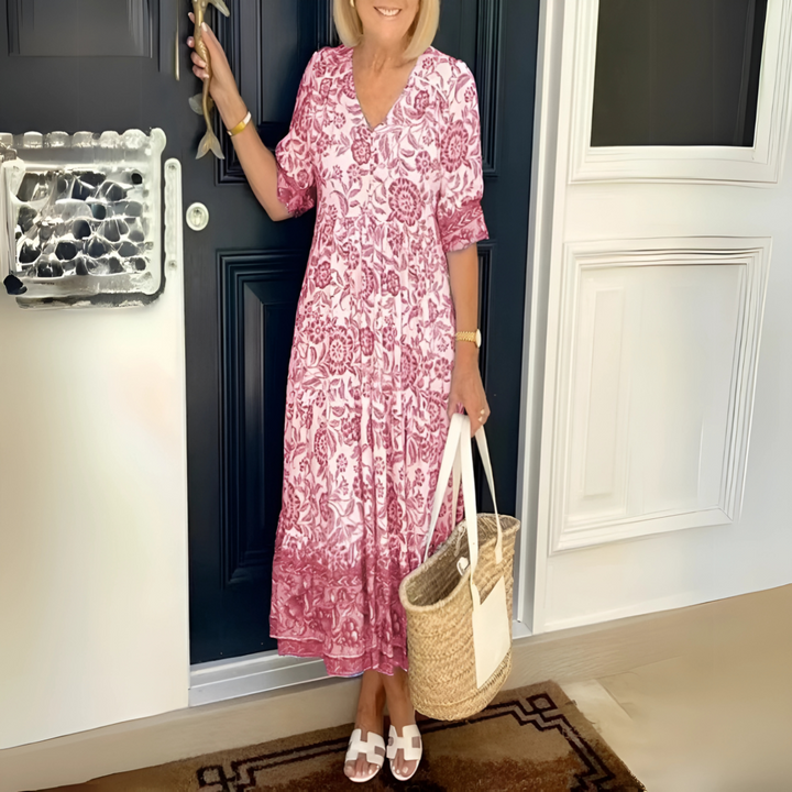 Eleanor – Boho Print Midi Dress