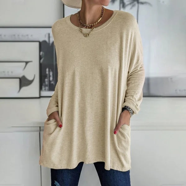 Lydia – Soft Knit Longline Pocket Top