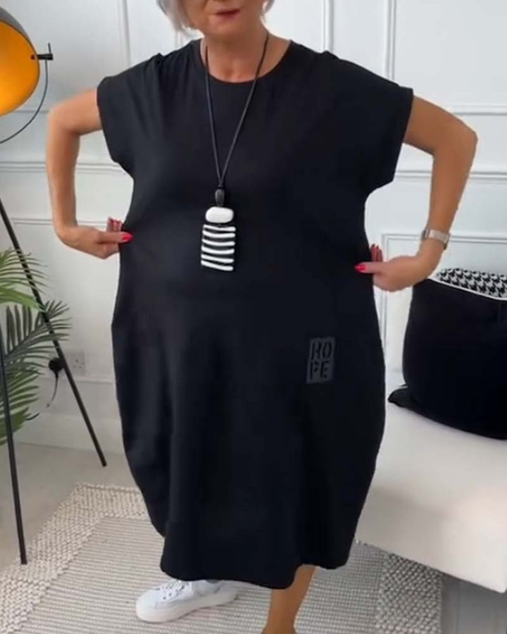 Nova-Relaxed Pocket T-Shirt Dress