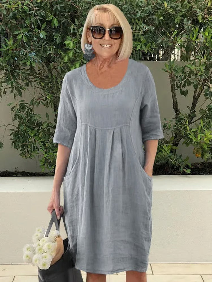 Lena - Relaxed Pleat Pocket Dress
