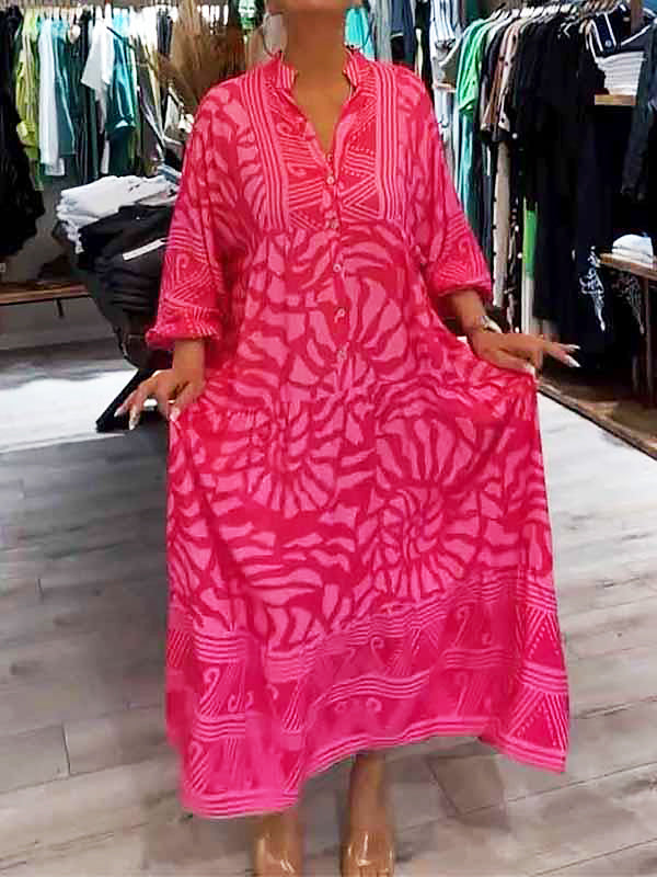 Solene-Button-Front Maxi Dress