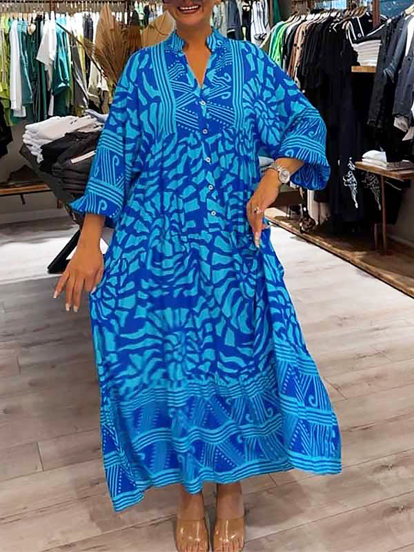 Solene-Button-Front Maxi Dress