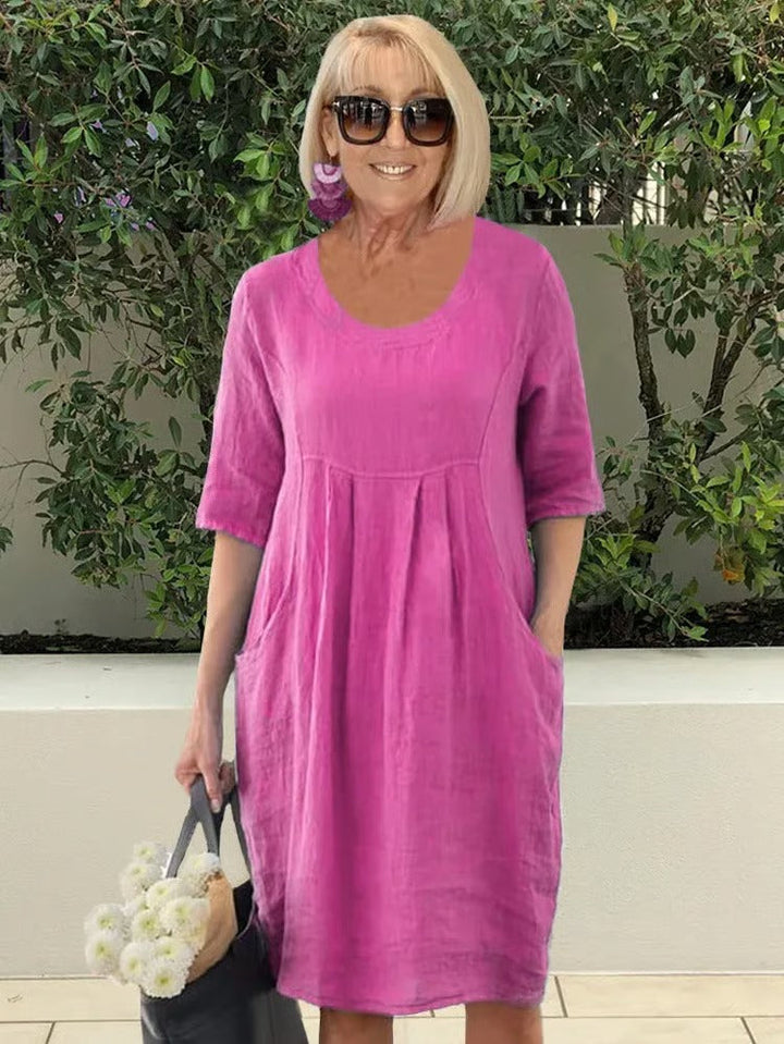 Lena - Relaxed Pleat Pocket Dress