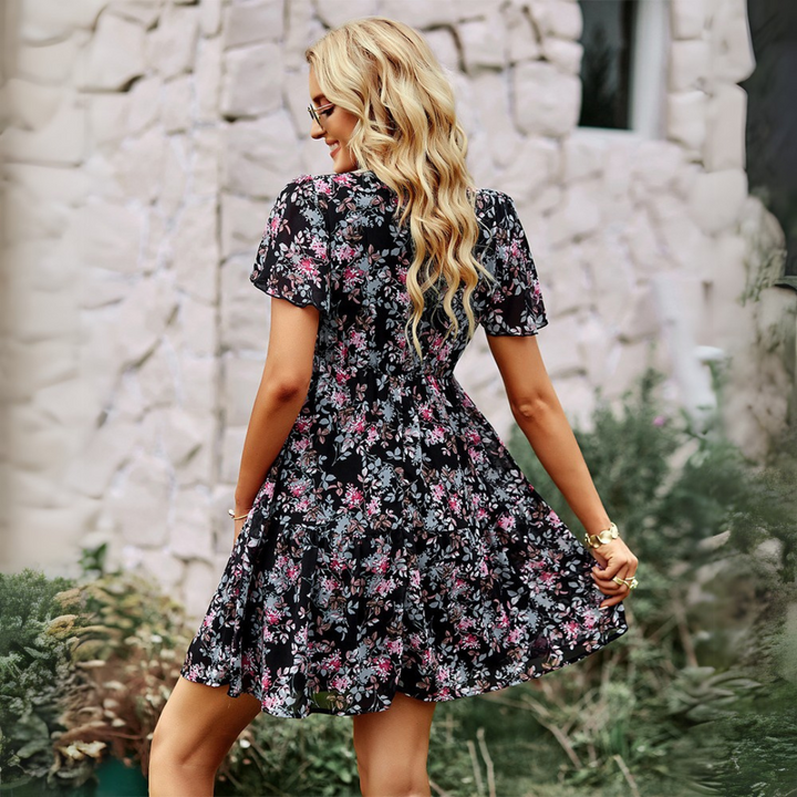 Emilia - Floral V-Neck Tiered Dress