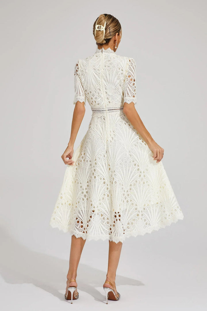 Carmen – Embroidered Lace Midi Dress