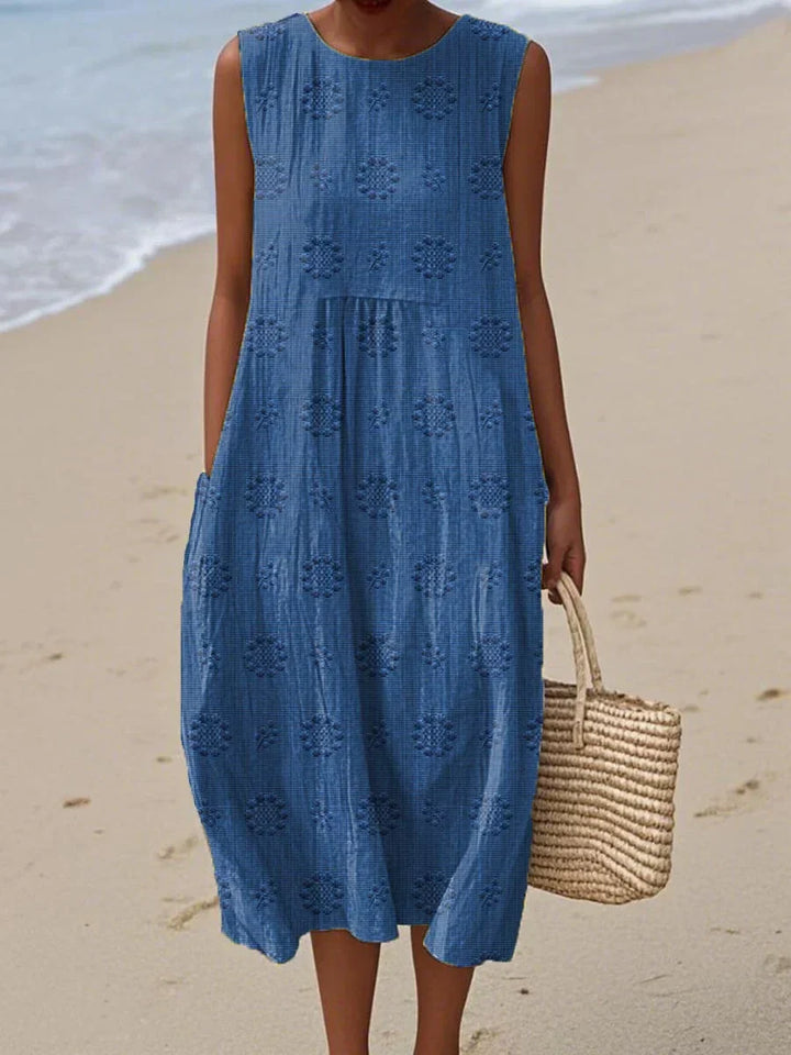 Lila - Embroidered Seaside Midi Dress
