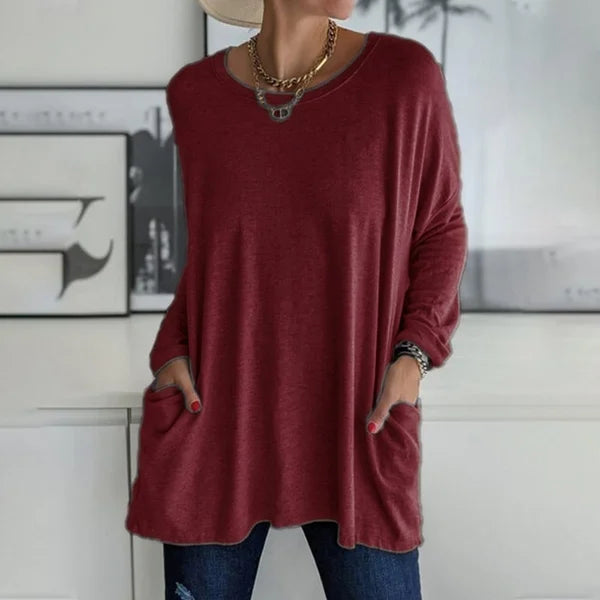 Lydia – Soft Knit Longline Pocket Top