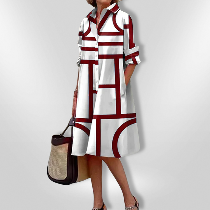 Arlena-Graphic Shirt Dress