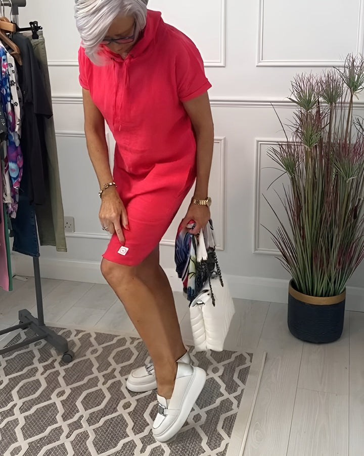 Paige-Hooded Pocket T-Shirt Dress