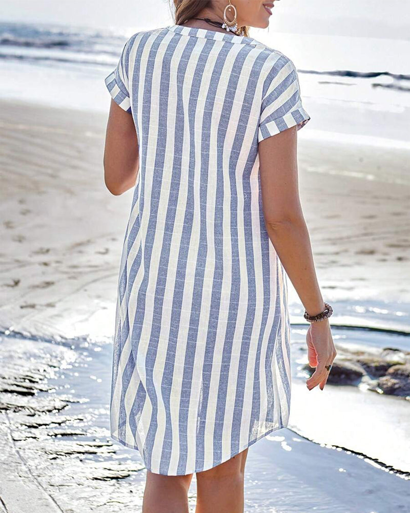 Maddy - Striped Button Dress