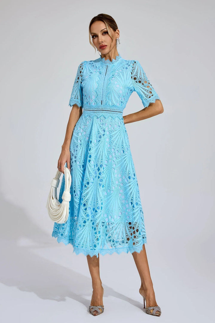 Carmen – Embroidered Lace Midi Dress
