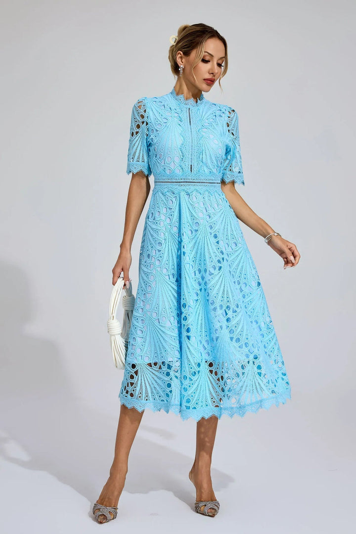 Carmen – Embroidered Lace Midi Dress