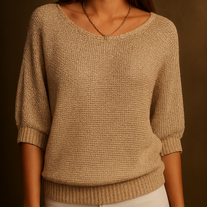 Emery – Half-Sleeve Textured Pullover