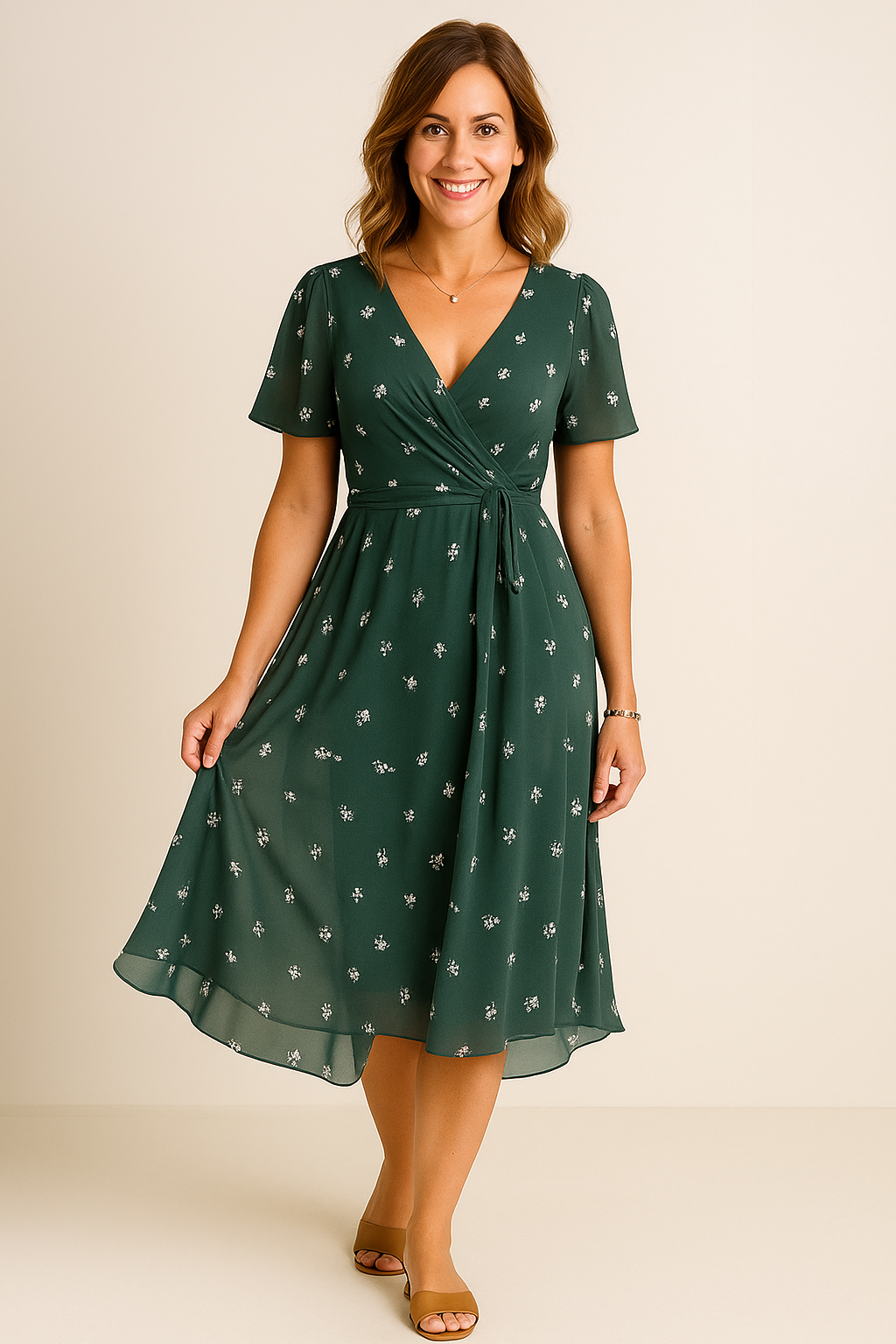 Chloe – Floral Wrap Midi Dress
