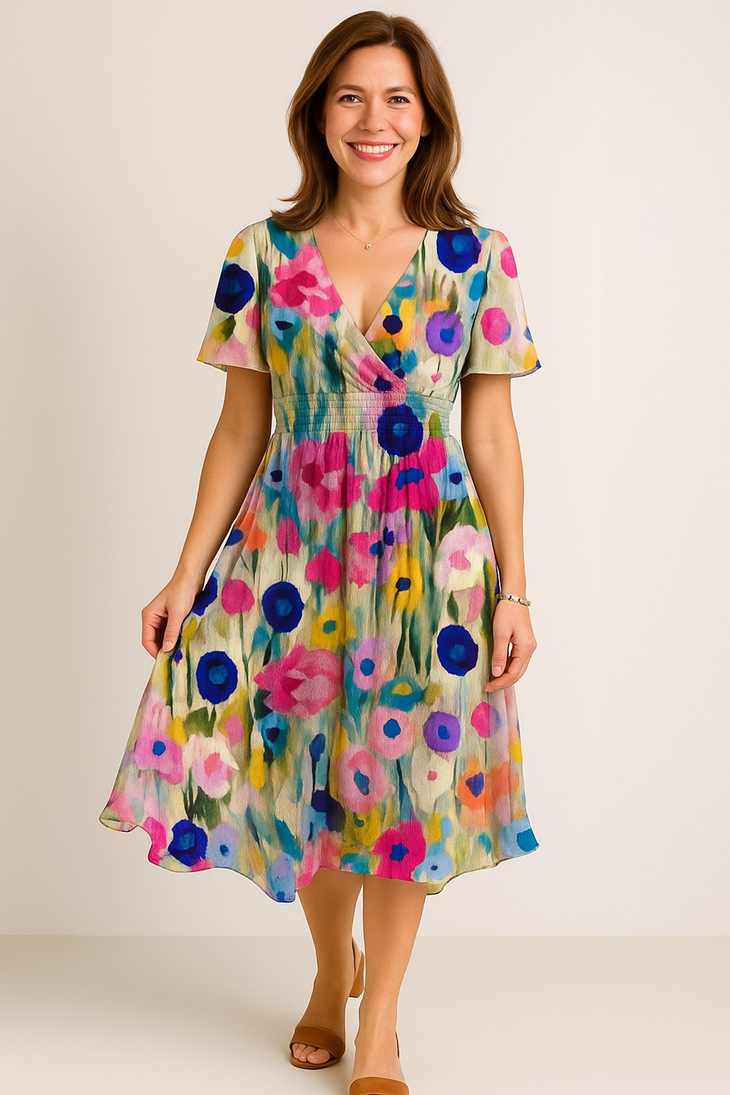 Chloe – Floral Wrap Midi Dress