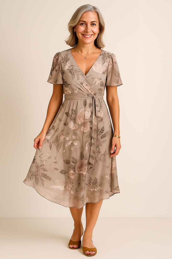 Chloe – Floral Wrap Midi Dress