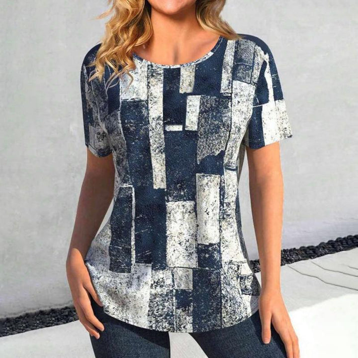 Mira-Abstract Print Casual Tee