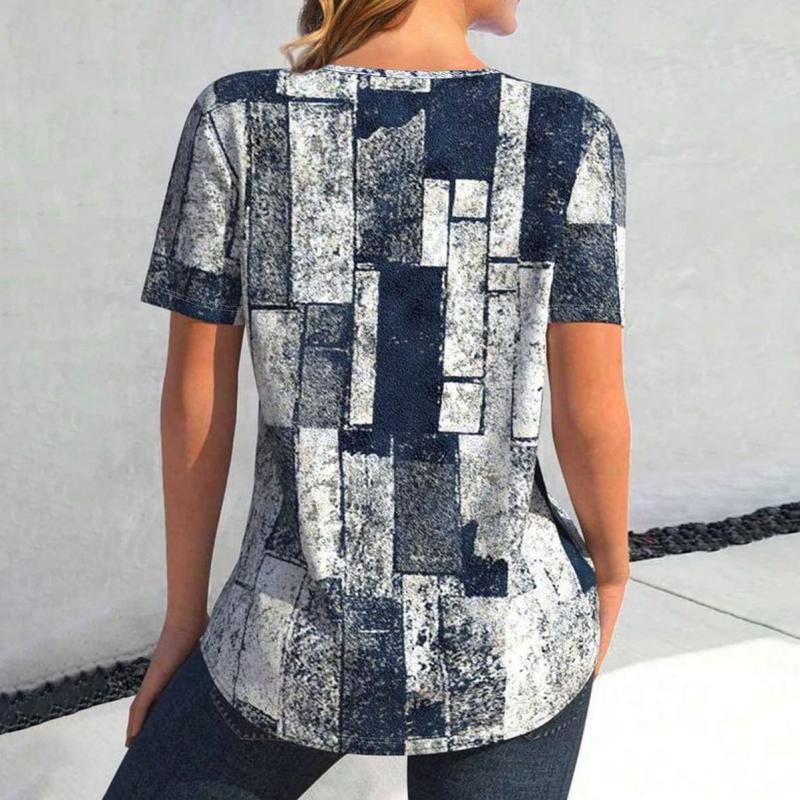 Mira-Abstract Print Casual Tee