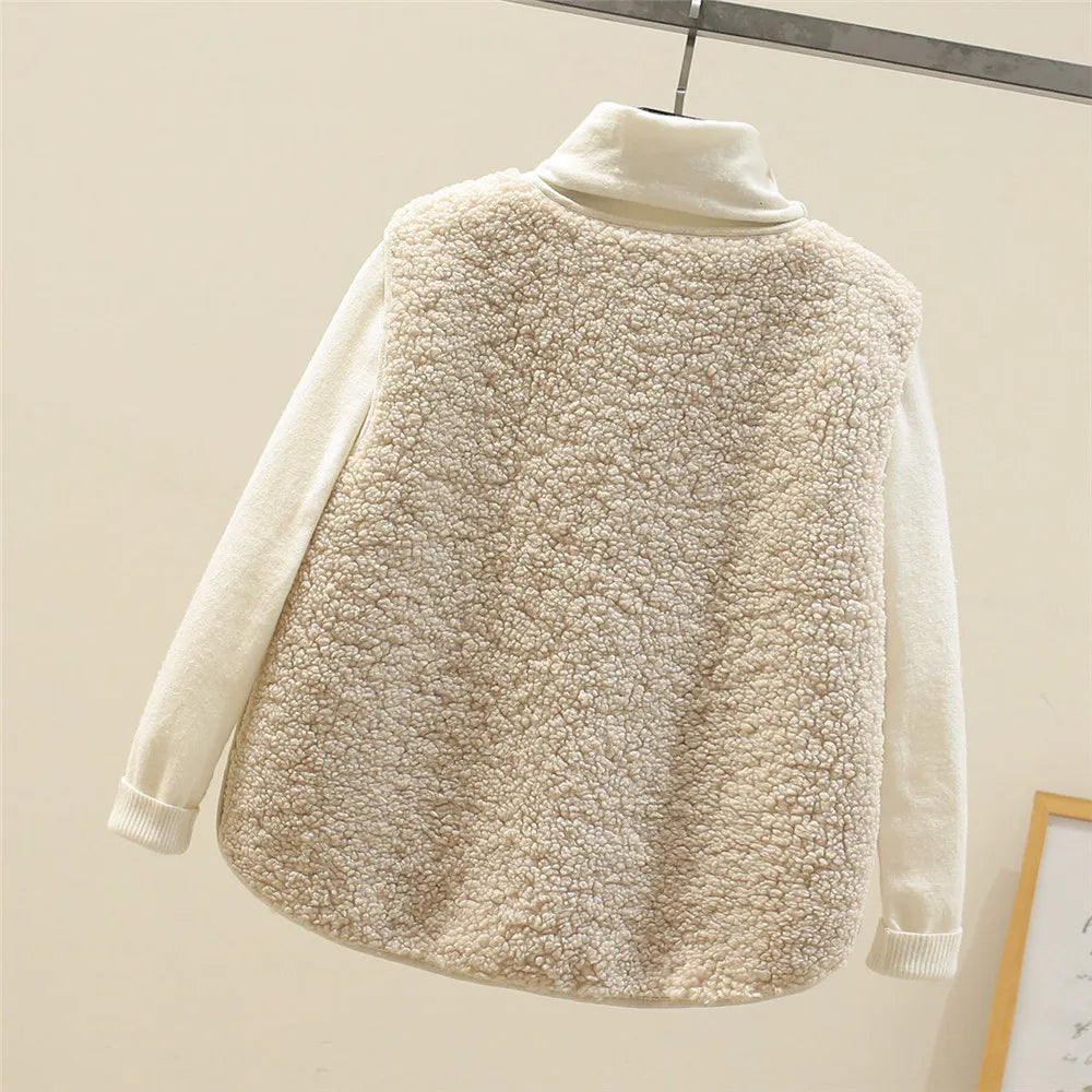 Colette-Button-Front Fleece Vest