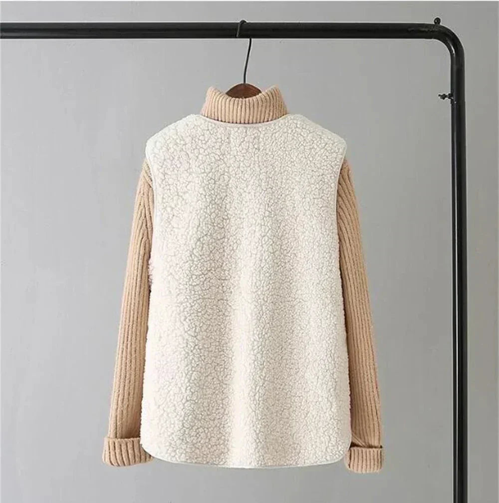 Colette-Button-Front Fleece Vest