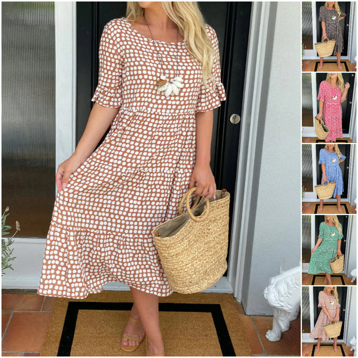 Callie-Ruffle-Sleeve Tiered Dress