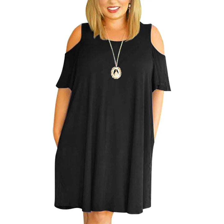 Brielle – Cold Shoulder Floral Swing Dress