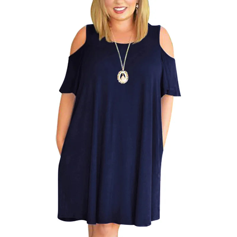 Brielle – Cold Shoulder Floral Swing Dress