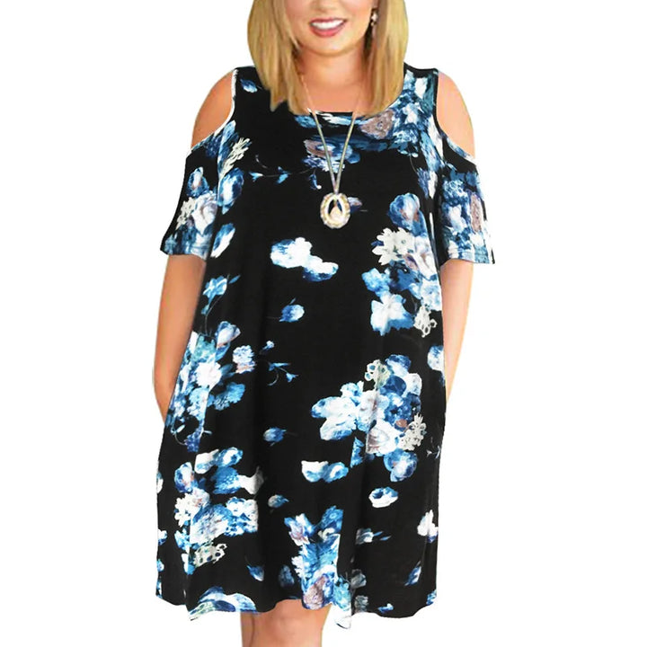 Brielle – Cold Shoulder Floral Swing Dress