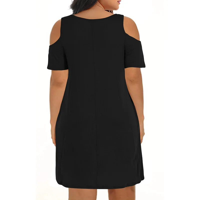 Brielle – Cold Shoulder Floral Swing Dress