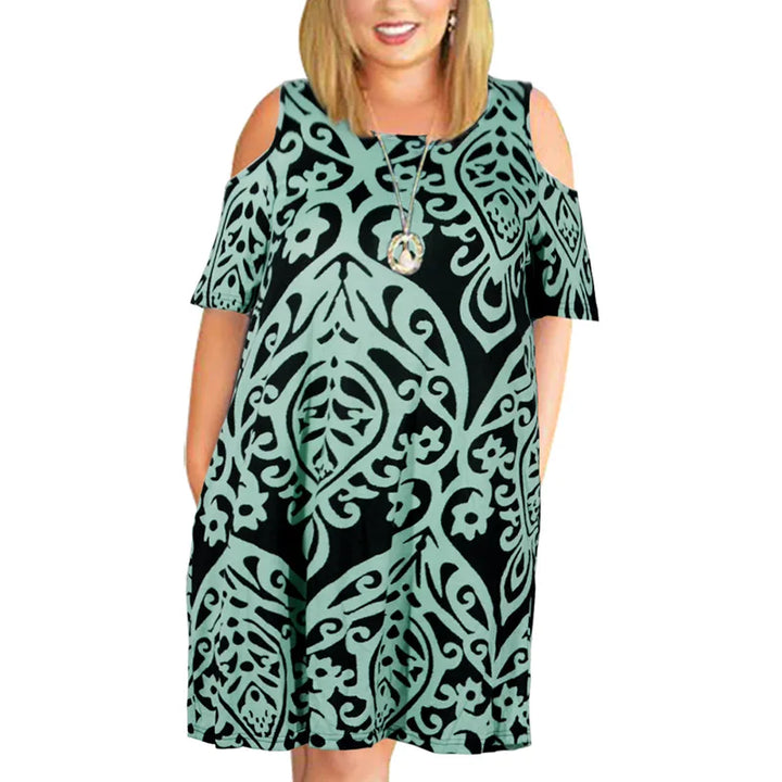 Brielle – Cold Shoulder Floral Swing Dress