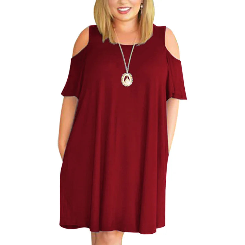 Brielle – Cold Shoulder Floral Swing Dress