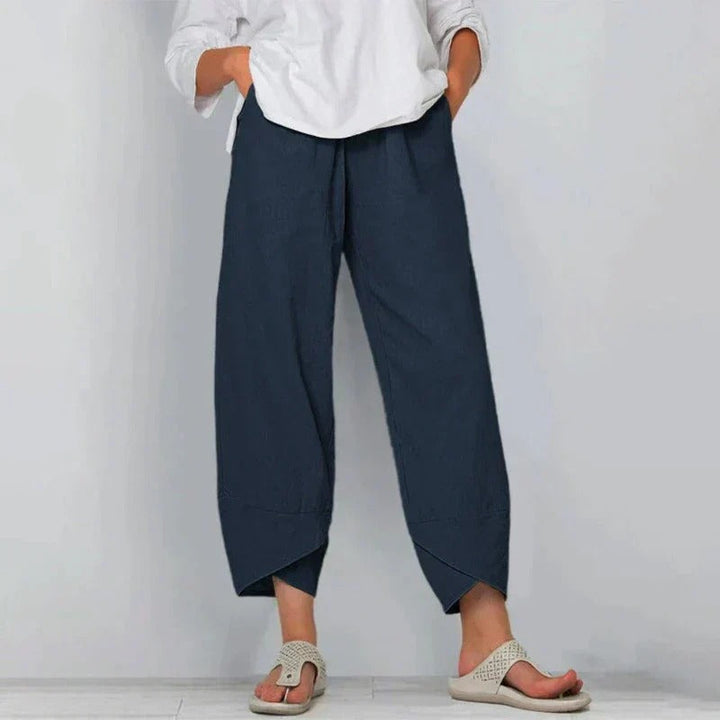 Mira-Tapered Hem Cotton Trousers