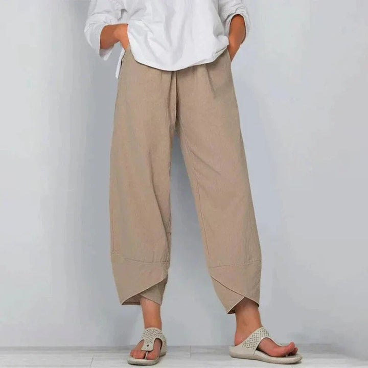 Mira-Tapered Hem Cotton Trousers