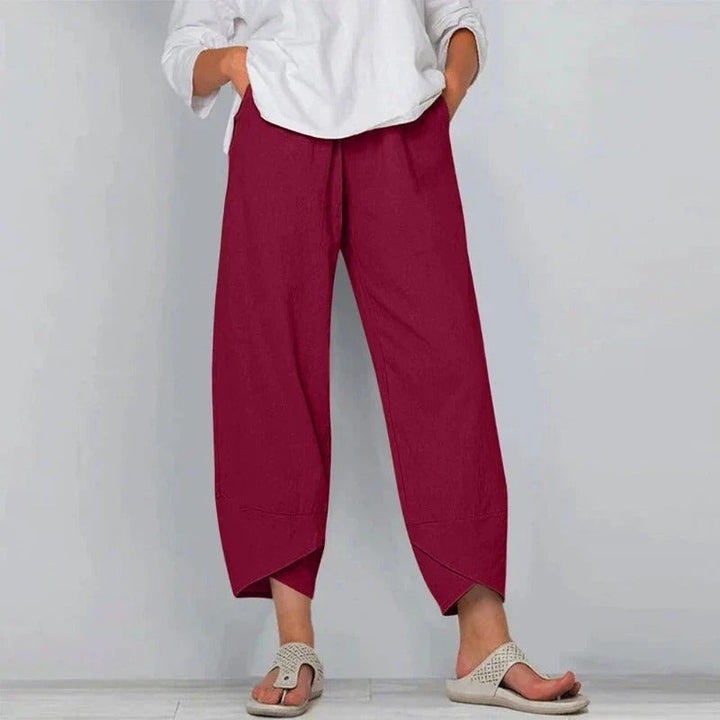 Mira-Tapered Hem Cotton Trousers