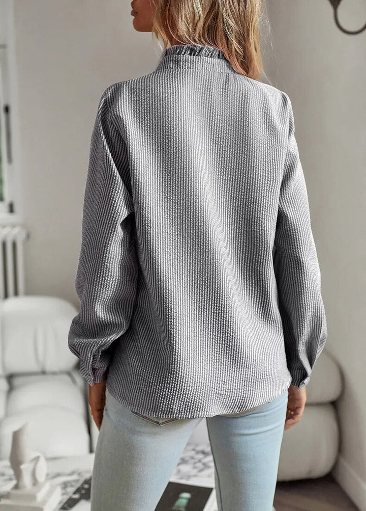 Isabelle – Ruffled Button-Up Blouse