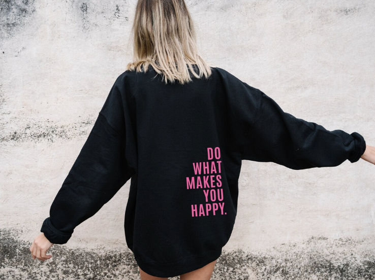 Happy Vibes-Oversized Hoodie