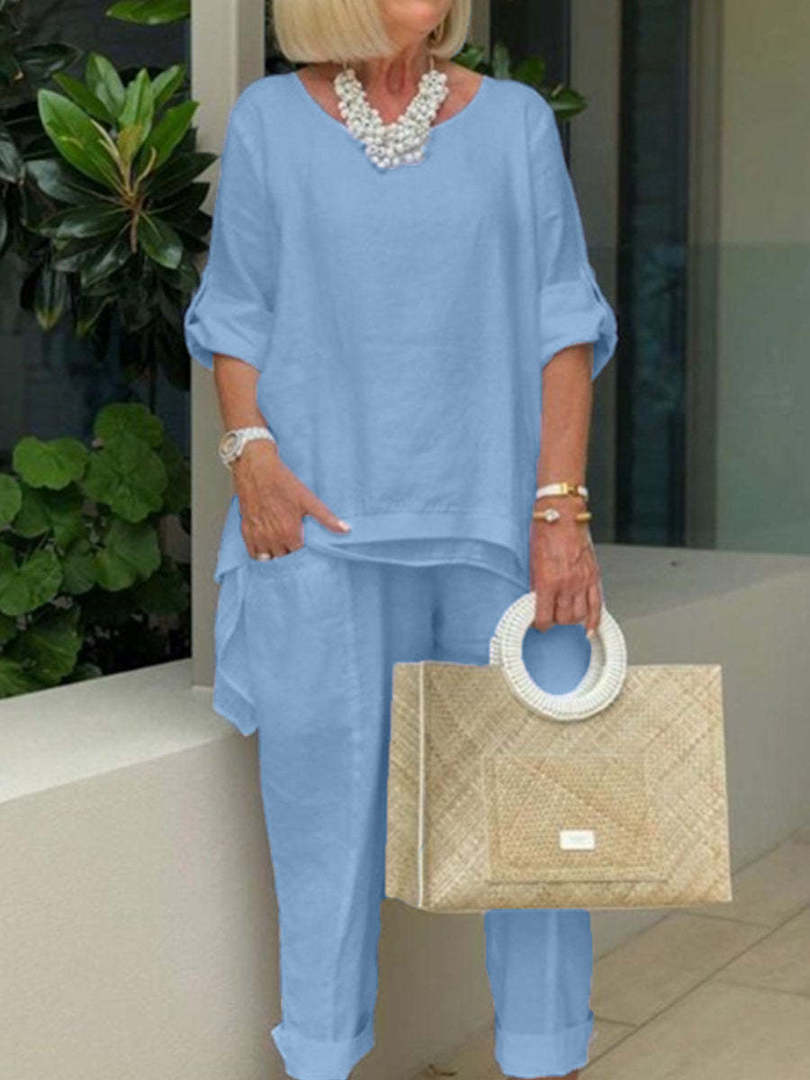Elaina - Breezy Tunic & Tapered Pants Set
