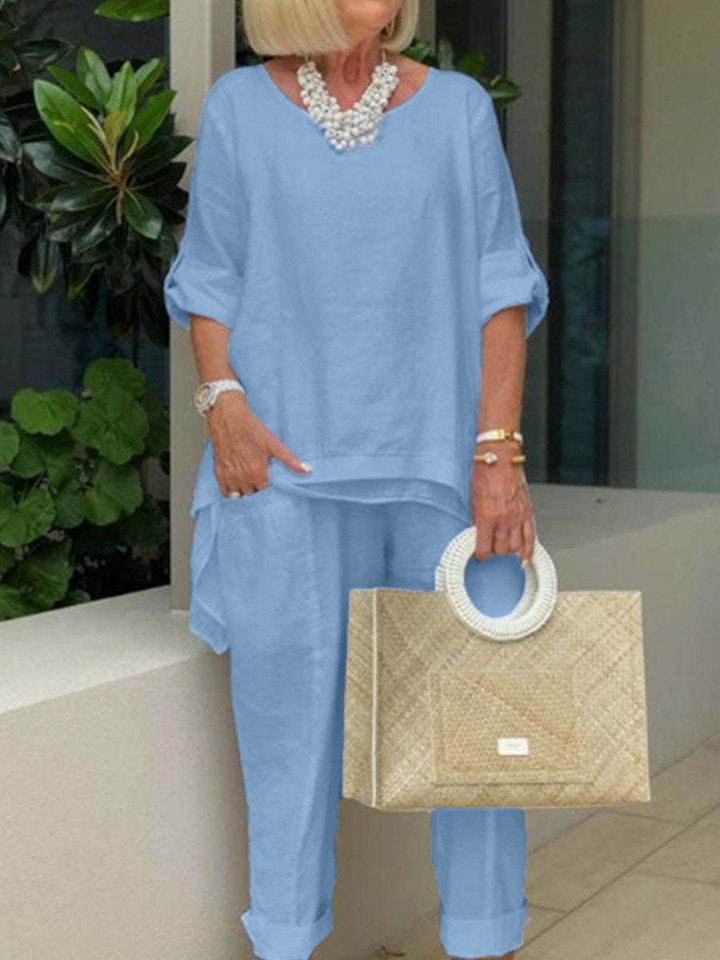 Elaina - Breezy Tunic & Tapered Pants Set