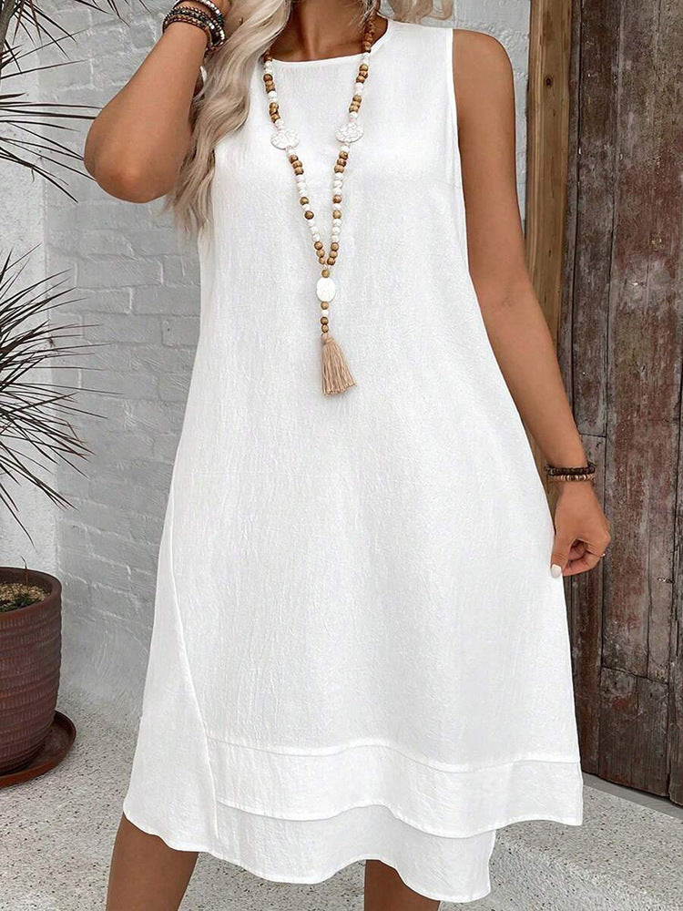 Elodie – Sleeveless Layered Hem Dress