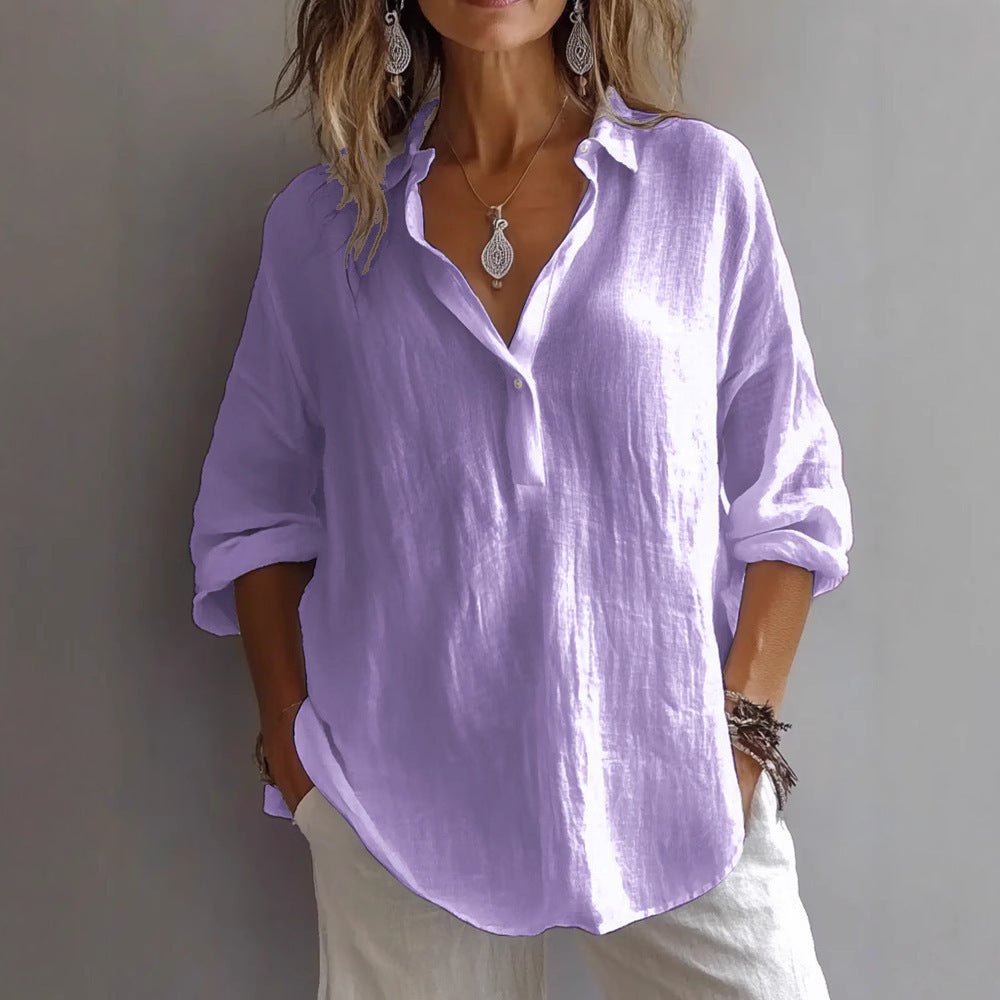 Isabelle-Relaxed Collar Blouse