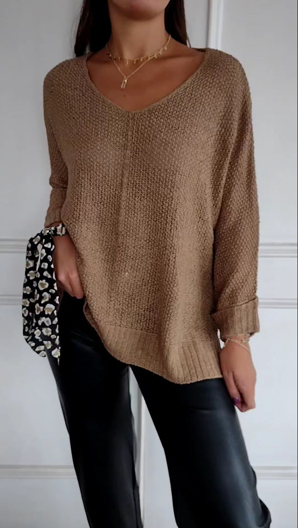 Elsa-Lightweight Knit V-Neck Jumper