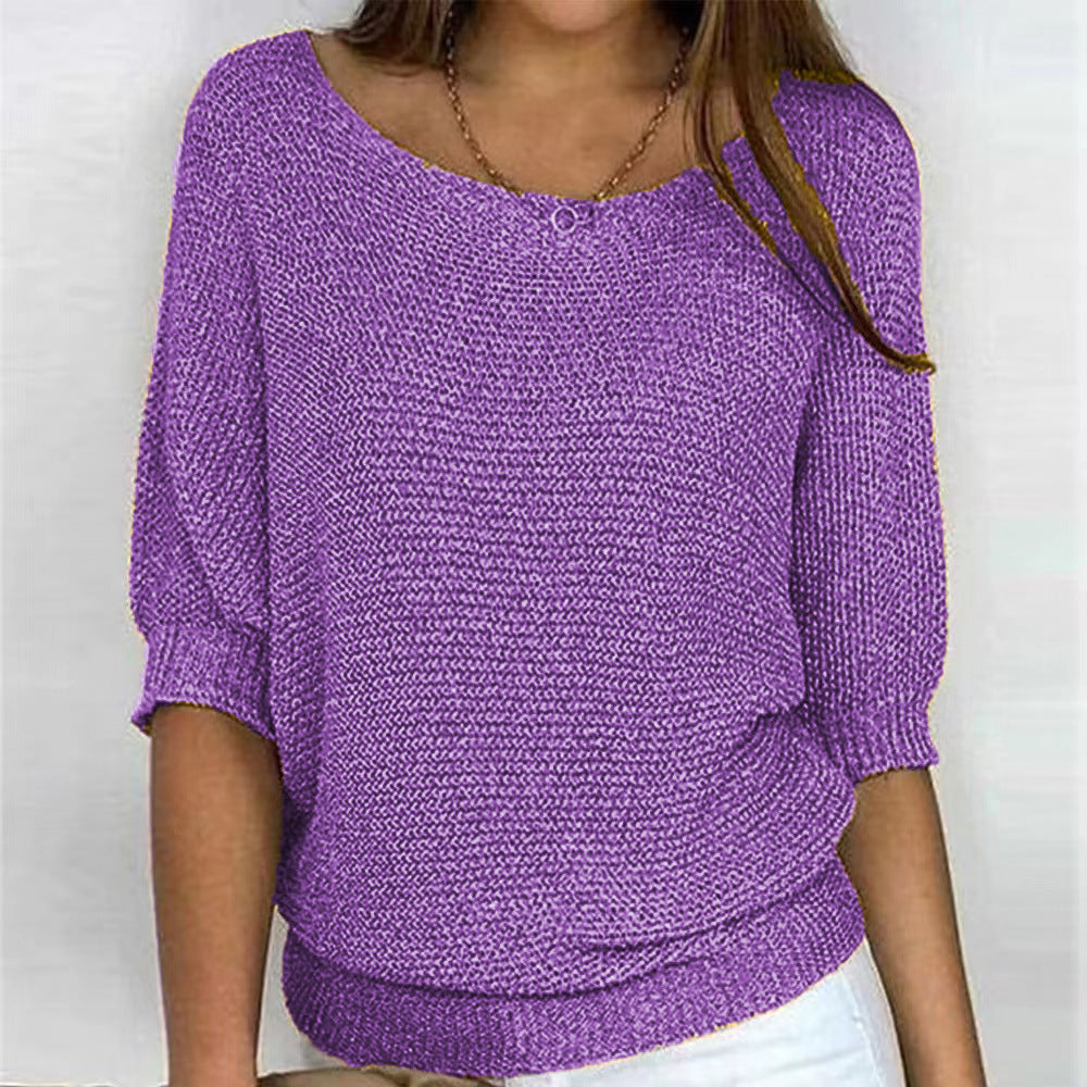 Emery – Half-Sleeve Textured Pullover