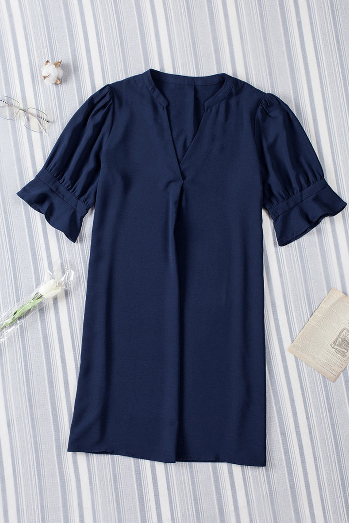Nerina-Relaxed V-Neck Dress