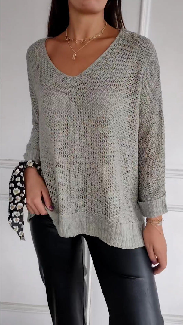 Elsa-Lightweight Knit V-Neck Jumper