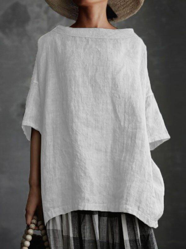 Tessa – Loose Fit Linen-Style Top